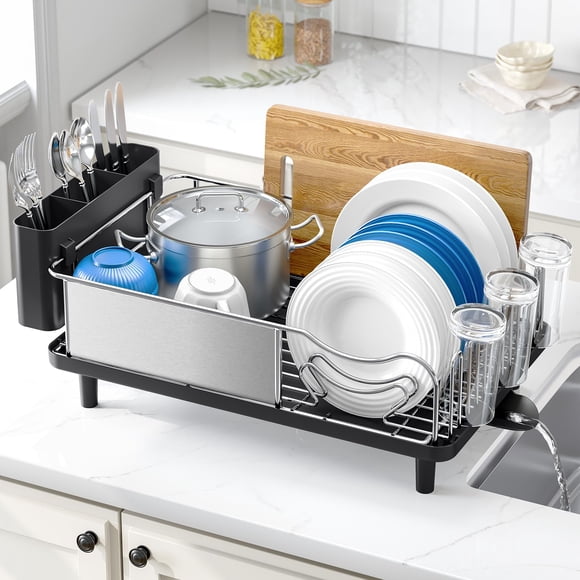 Escurridor de platos de acero inoxidable Urackify de gran capacidad