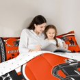 thumbnail image 4 of jejeloiu Boys Ball Game 7 Pieces Bedding Comforter Set,Football Sport Lovers Full Bedding Set,Orange Rugby Helmet Fitted Sheet Flat Sheet For Boys,Breathable Home Decor Reversible, 4 of 8