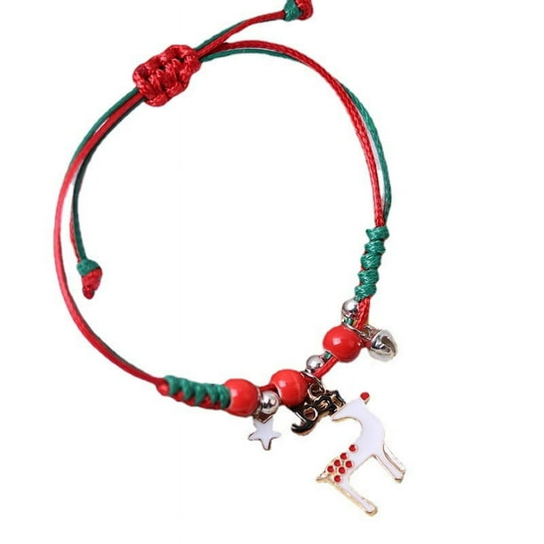Decoración navideña, adornos navideños, regalos navideños, pulsera navideña, pulsera para niña, regalo para amiga, estudiante, pieza de mano, hermosa pulsera.