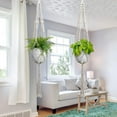 thumbnail image 5 of Macrame Plant Hangers, 2 Pack Flower Pot Hanger Cotton Rope Plant Hangers with Hooks Indoor Outdoor Plant Holder for Home Decorations, Indoor/Outdoor Hanging Plants Holder(white,41x2"), 5 of 9