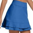 thumbnail image 2 of Mothers Day Gifts! QATAINLAV Womens Tennis Skirt, 16" Skorts for Woman Dressy Casual High Waisted Golf Athletic Ruffle Skirts with Zip Pockets Blue XL, 2 of 9