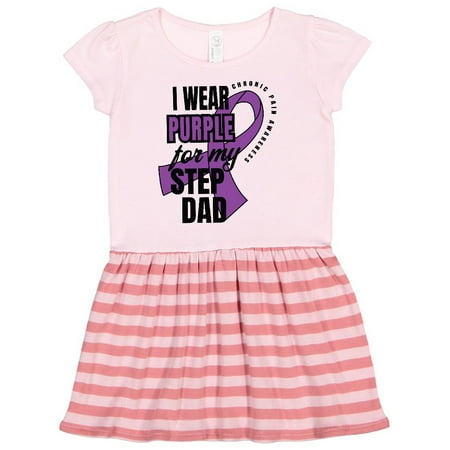 

Inktastic Chronic Pain I Wear Purple For My Step Dad Gift Toddler Girl Dress