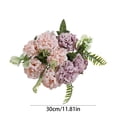thumbnail image 3 of 8 Head Artificial Hydrangea, 8 Heads Faux Hydrangea Artificial Flower Bouquet, Realistic Silk Floral Arrangement, Wedding Home Decor for Living Room Table Centerpiece and Party, 3 of 6