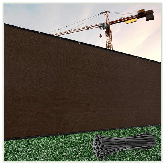 CintBllTer Customized Size Fence Screen Privacy Screen Brown 5' x 71' - Grade 170 GSM - Heavy Duty - 3 Years Warranty - Cable Zip Ties Included