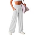 thumbnail image 4 of Women High Waist Baggy Jogger Sweatpants JIANLAI Elastic Soft Knit Loose Trousers With Side Pockets For Yoga Travel Daily Streetwear, 4 of 5