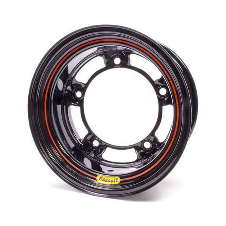 Bassett 58SR45 Wide 5 Spun Wheel - 15 x 8 in. - Black - 4.5 in. Back Spacing