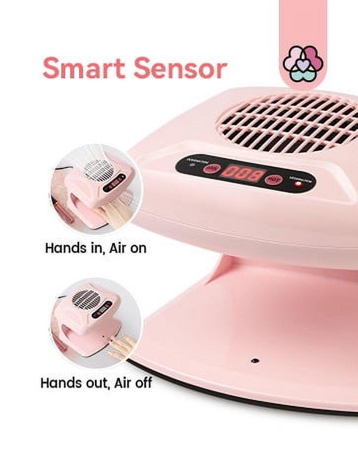 Tuscom Professional Nail Dryer for Regular Polish & Dip Powder, Auto Sensor, Hot/Cold Modes, Large Space for Hands/Feet
