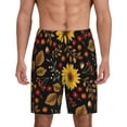 thumbnail image 3 of Lsque Fall Sunflowers Leaves Mens Sleep Pajama Shorts,Short Pajama Pants, Cotton Ultra-Soft Knit-Large, 3 of 9
