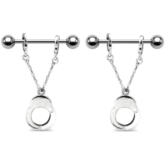 Nipple Ring Bars Handcuffs Body Jewelry Pair 14 Gauge 3/4'' Sold as a Pair