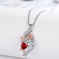 thumbnail image 5 of Taioiat Double Birthstone Necklaces for Women 18K Gold Plated Birthstone Rose Flower Jewelry Anniversary Valentines Day Mother's Day Birthday Gifts for Her Wife Girlfriend Mom, 5 of 7