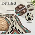 thumbnail image 6 of Southwest Geometric Standard Size Pillow Cover, Pillowcase Protectors with Zipper, Breathable Decorative Throw Pillow Case Cover, Brown Mexican Aztec Boho Tribal Pillow Shams for Couch Sofa 20x26Inch, 6 of 8