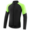 thumbnail image 1 of yeacher Men's All-Season Cycling Jacket - Windproof, UV-Protected, Reflective Outdoor Riding Gear in Black/Green, Size M, 1 of 6