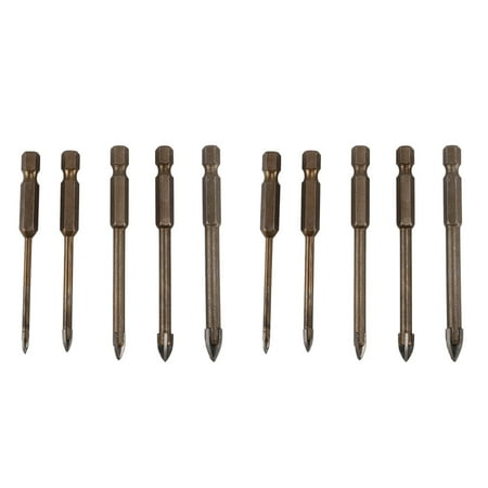 

10 Pcs Efficient Universal Drilling Tool Multifunctional Triple-Cornered Cross Alloy Drill Bit Set (3/4/5/6/8mm)