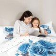 thumbnail image 5 of Feelyou Romantic Blue Rose Twin Comforter Sets, Modern Fashion Bedding Set, 2 Pieces, 5 of 8
