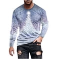 thumbnail image 2 of Wolfast Homme Décontracté Col Rond Manches Longues Chandail T-Shirt Imprimé Blouse Hauts Violet TTTTG, 2 of 5