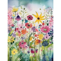 Bright Wildflower Floral Blooms Folk Art Unframed Wall Art Print Poster Home Decor Premium