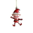 thumbnail image 2 of Festive Christmas Decorations - Assorted Character Ornaments with Hooks - Durable Plastic Tree/Window Pendants (4.7in, Red), 2 of 6