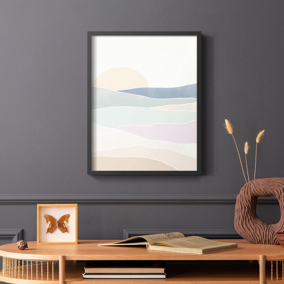 Wave Tableau I Framed Print in Black Solid Wood 8 x 10 Framed Print