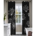 thumbnail image 4 of Black Dandelion Sheer Curtains 84 Inch Length 2 Panels Set for Living Room/Bedroom, Spring Modern Minimalist Country Flower Kitchen Curtains Grommet Semi-Sheer Curtains Window Treatments 52"x84"x2, 4 of 7