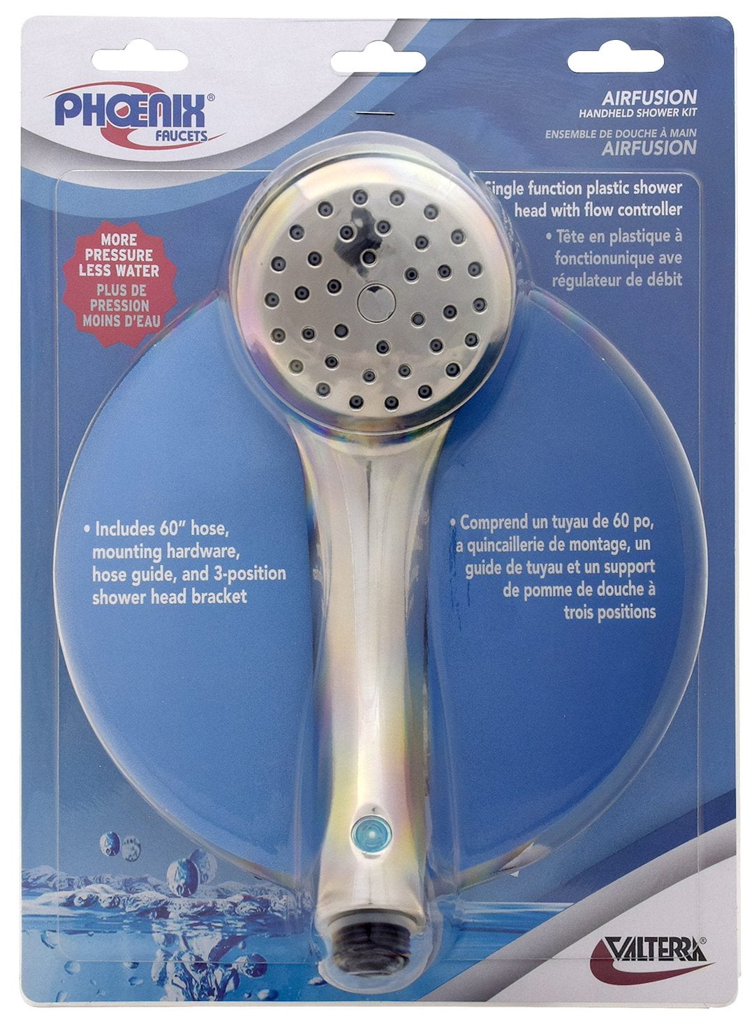 Valterra PF276047 AirFusion Single-Function Shower Kit with Flow Controller - Brushed Nickel