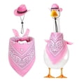 thumbnail image 5 of Western Theme Geese Hat With Cashew Pattern Bandana For Porch Geese Decoration Indoor Outdoor Holiday Party Yard Decors, 5 of 9