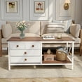 thumbnail image 2 of Pellebant Coffee Table for Living Room Center Table with 4 Storage Drawers,White, 2 of 8