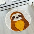 thumbnail image 5 of Latch Hook Rug Kit A Cute Cartoon Sloth Stamped Handmade Round Shape Carpet Crochet Yarn Craft DIY Hook and Latch Door Mat Tapestry for Home Floor Decor 50x50cm(3), 5 of 7
