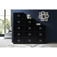 thumbnail image 5 of Hodedah HID33 Home 6-Door 3-Shelves Bookcase Enclosed Storage Cabinet, Black, 5 of 5