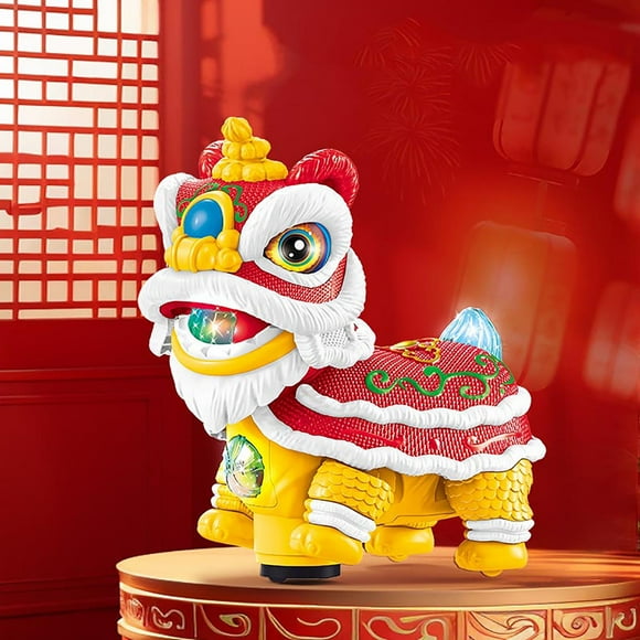 Jouets de Danse Li-On Chinois El-Ecric Li-On avec Lumières et Musique Têtes Secouantes Amusantes Jouets de Danse pour Enfants Décorations du Nouvel An Chinois