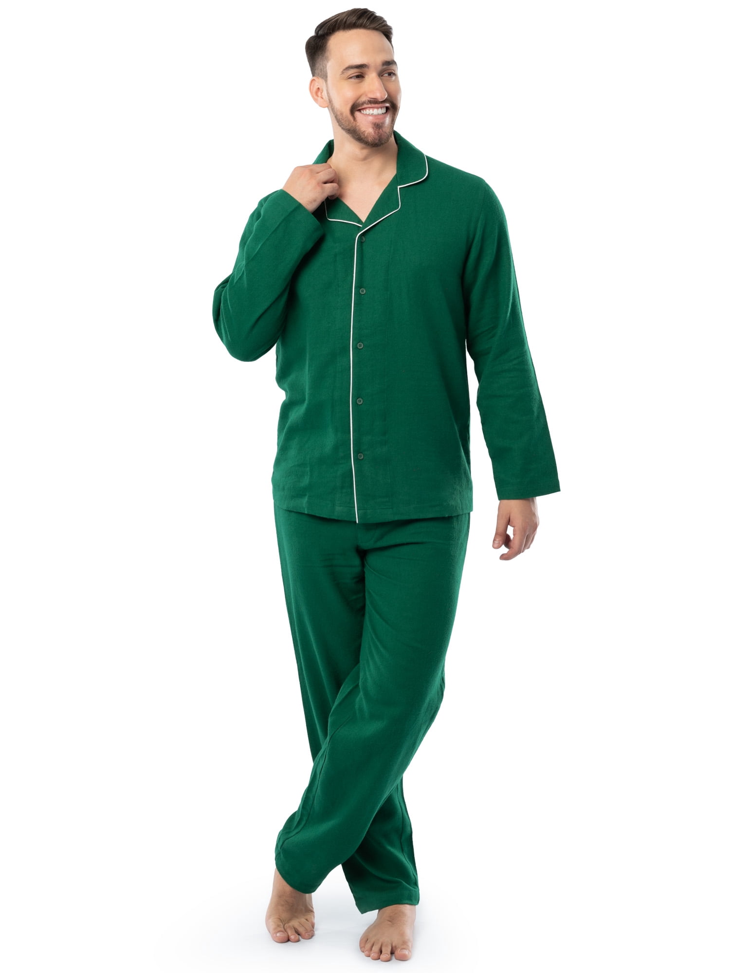 Fruit of the Loom Men's Flannel Top and Bottom Pajama Set, Sizes S-5XL