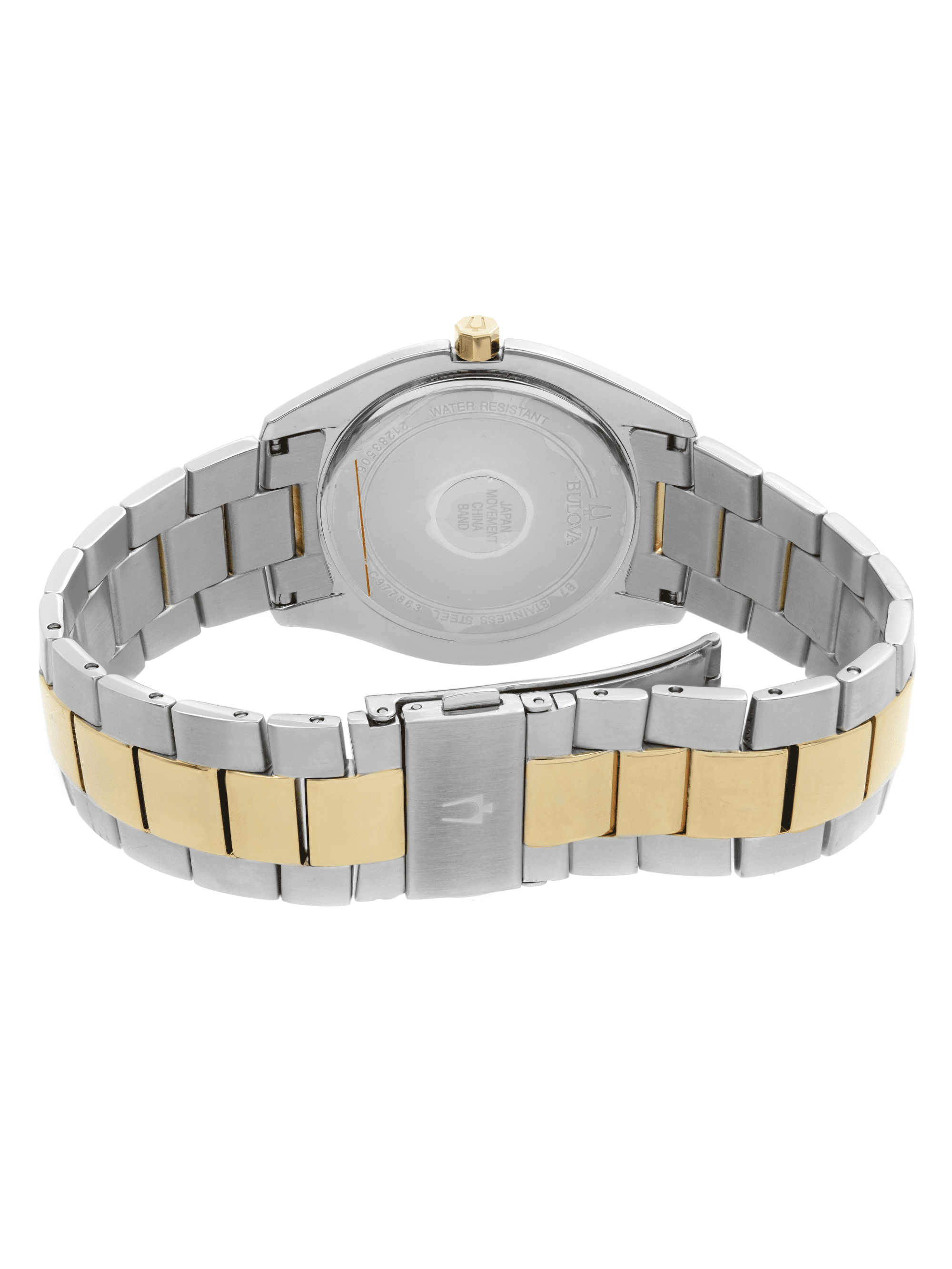 Mens Stainless Steel Case and Bracelet Silver Dial Two tone Watch