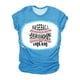 thumbnail image 1 of Mujeres Casual Béisbol Mamá Tie-dyed Impreso Manga corta Cuello redondo Pullover Blusa Camiseta Tops OAVQHLG3B Store lin121212, 1 of 5
