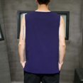 thumbnail image 3 of Aayomet Débardeur Basique pour Hommes et Été Décontracté Sans Manches Col Rond Imprimé Style Raglan (Marine, TTTG), 3 of 4
