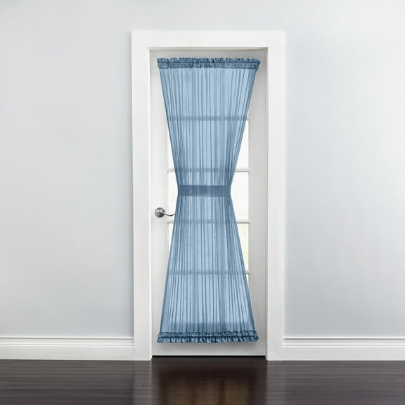 BrylaneHome BH Studio Sheer Voile Door Panel With Tiebacks