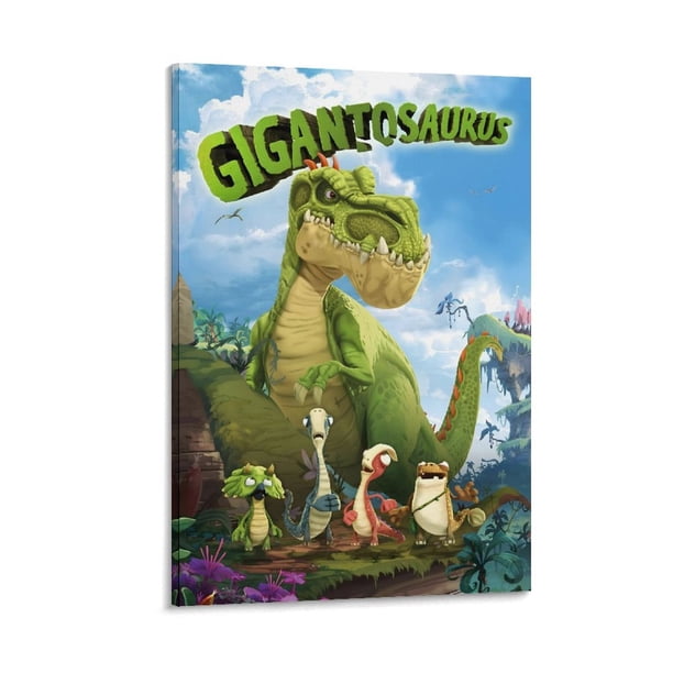 Gigantosaurus Cuadro decorativo colgante - Arte de pared - Póster enmarcado - Decoración de pared - Regalos para familia, amigos y aficionados 40*60 cm