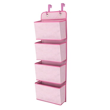 IIVLBUUJ  4 Pocket Nursery Hanging Organizer, Pink