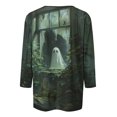 thumbnail image 4 of Inverlee Women's Halloween Shirts Funny Pumpkin Ghost Print Tees Loose Fit Crewneck T-shirt 3/4 Sleeve Tunic Blouse Tops Halloween Gifts, 4 of 5
