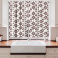 thumbnail image 2 of Ambesonne Chocolate Tones Kitchen Curtains, Vintage Hearts Art, 55"x45", White and Dark Rosewood, 2 of 3