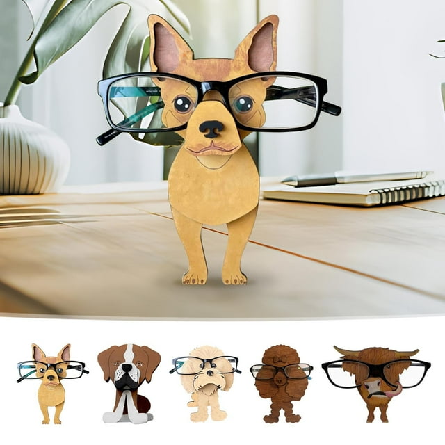 Soporte De Escritorio Para Gafas, Diseño De Perro Original, Decoración De Mesa, Organizador Funcional, Almacenamiento Seguro Para Gafas Graduadas Y De Sol