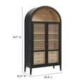 thumbnail image 3 of Storage Display Cabinet , Oak Brown, Glass, Wood, Living Dining Room Kitchen Cafe Bistro Hospitality Restaurant, Modern Contemporary, HB37744, 3 of 11