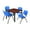 Cherry / Blue / Black, variant on Romig Trek 30 in Square Breakroom Table- Cherry Top, Chrome Legs, 4 M Stack Chairs- Grey