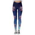 thumbnail image 3 of QHFBli Mardi Gras Leggings for Women Shiny Legging Pants High Waisted Yoga Pants Dark Blue-3 L, 3 of 5