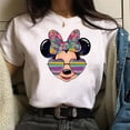 thumbnail image 3 of Camiseta Kawaii de dibujos animados de Disney para mujer, camisetas con estampado de Minnie, Camiseta holgada de moda, ropa de calle para niños, 3 of 4