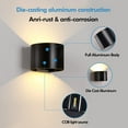thumbnail image 4 of Luz de pared LED para interiores de 10 W, luz de pared para exteriores IP65 a prueba de agua, luz de pared de aluminio moderna ajustable hacia arriba y hacia abajo 3000 K blanco cálido 【negro】 JAMW Sencillez, 4 of 5