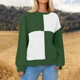 thumbnail image 2 of LYXSSBYX Sweatshirts for Women Loose Fit Womens Long Sleeve Color Block Pullover Tops Crewneck Oversized Plaid Sweatshirts 2024 Trendy Fall, 2 of 9
