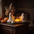 thumbnail image 2 of HJuyYuah Ghost Resin Statue with LED Light, Roasting Marshmallows Halloween Decor for Shelf Mantel Home, 2 of 6