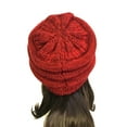 thumbnail image 5 of Wrapables® Two Tone Knit Beanie Cap Hat, Wine Red, 5 of 5