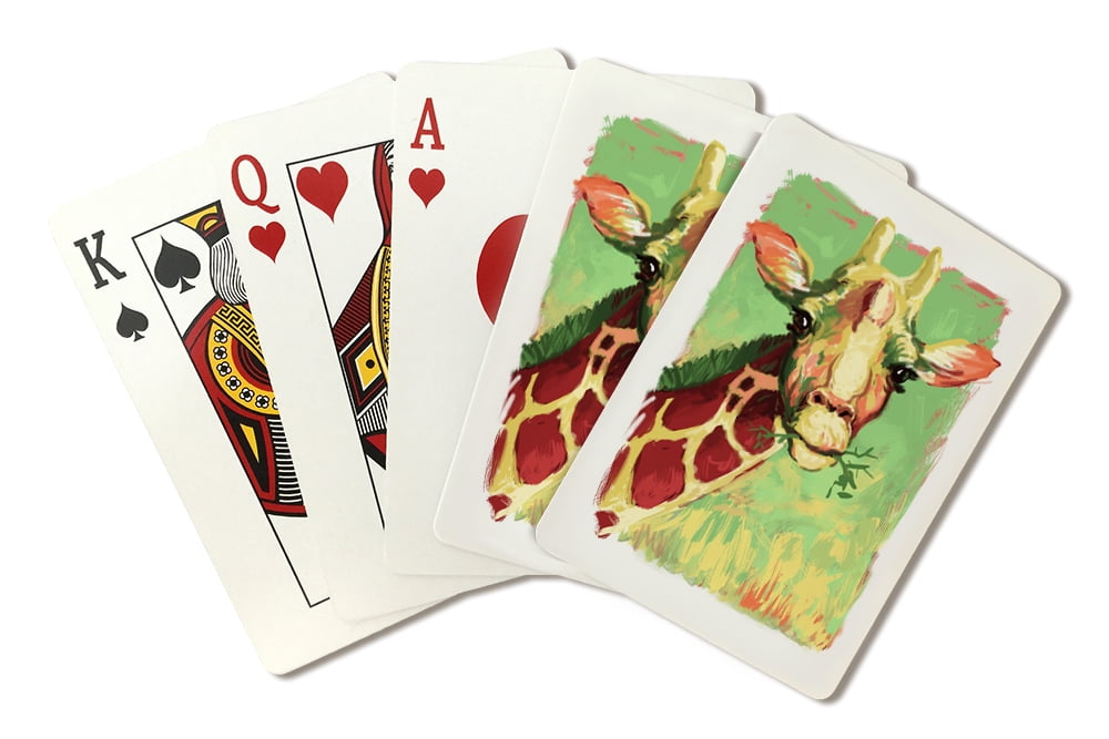 Giraffe, Vivid, Lantern Press, Premium Playing Cards, 52 Card Deck with