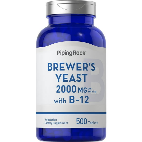 Brewer's Yeast 2000mg | 500 Vegetarian Tablets for Men and Women | by Piping Rock