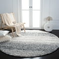 thumbnail image 3 of SAFAVIEH Fontana Daquan Striped Shag Area Rug, Ivory/Grey, 4' x 6', 3 of 10